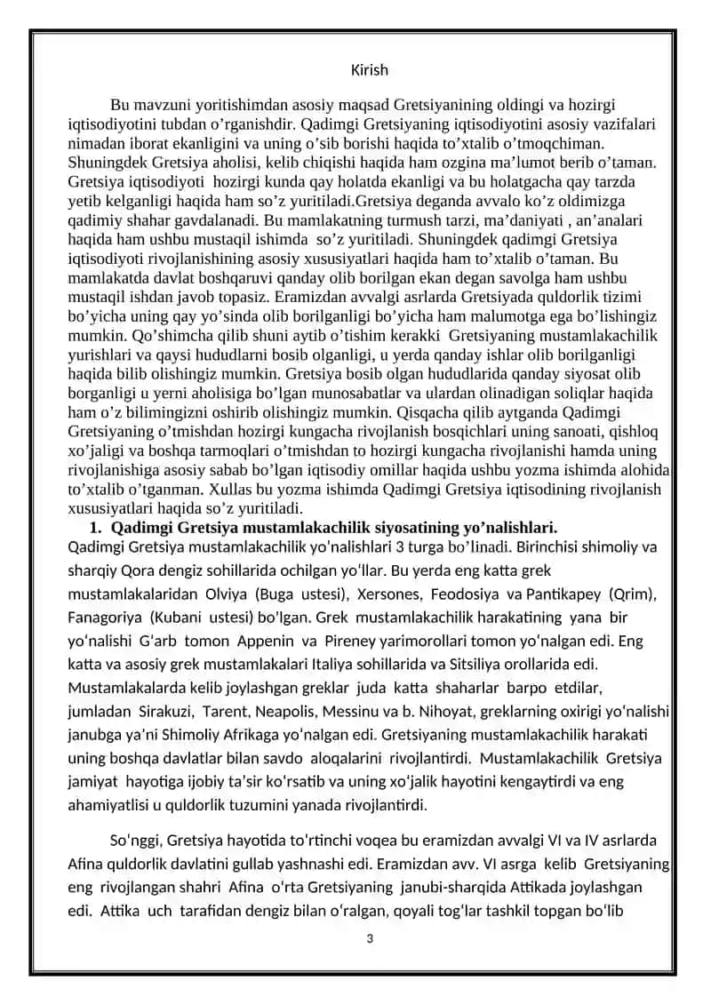 Qadimgi Gretsiya rivojlanishining asosiy xususiyatlari 3