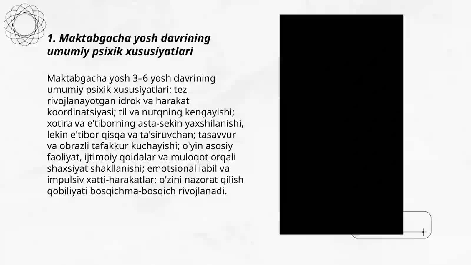 Maktabgacha yosh davri psixik rivojlanishin xususiyatlari 3