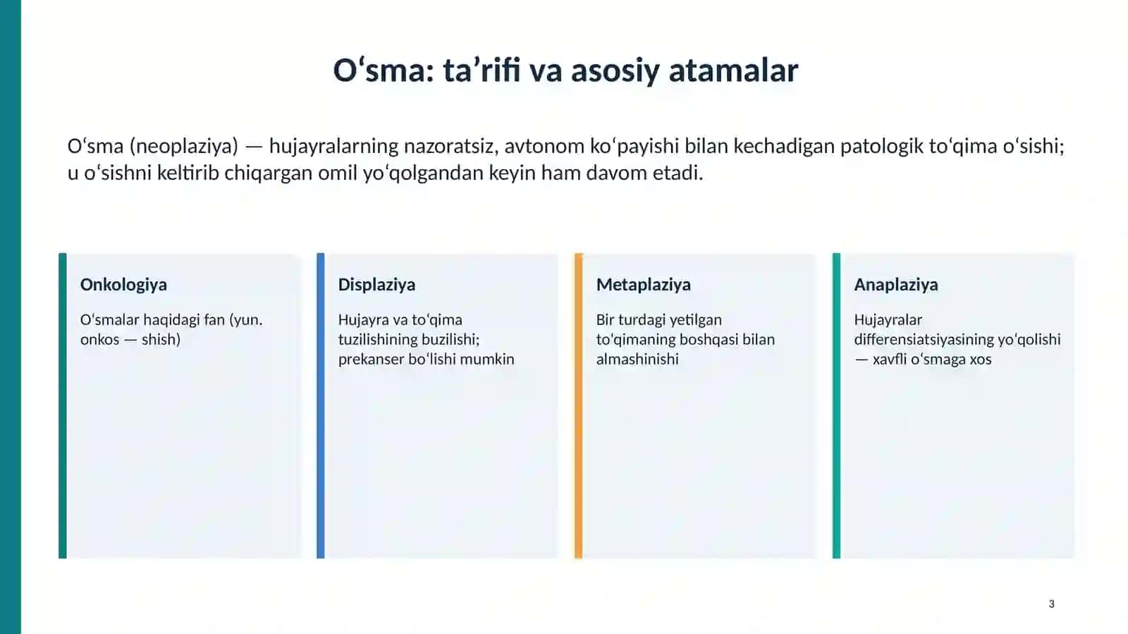O‘smalar (neoplaziyalar) 3