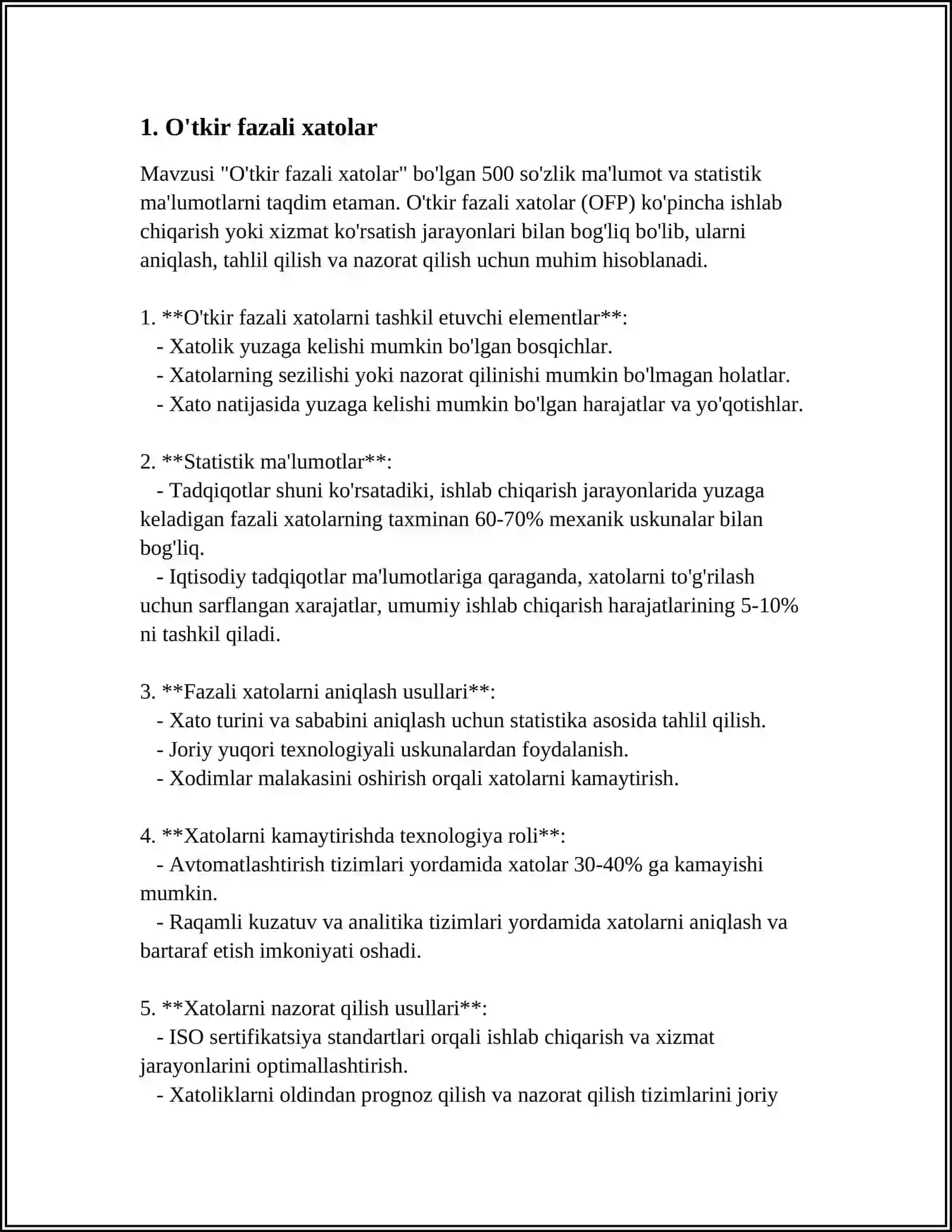 O'tkir fazali xatolar 3