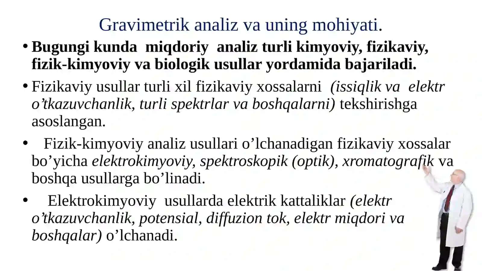 Gravimetrik(tortma)analiz.Mohiyativausullarilari 3