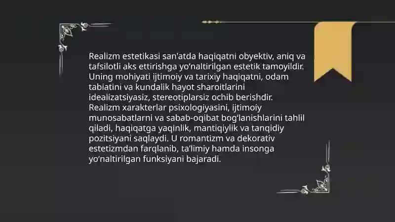 Realizm estetikasi va naturalizm 3
