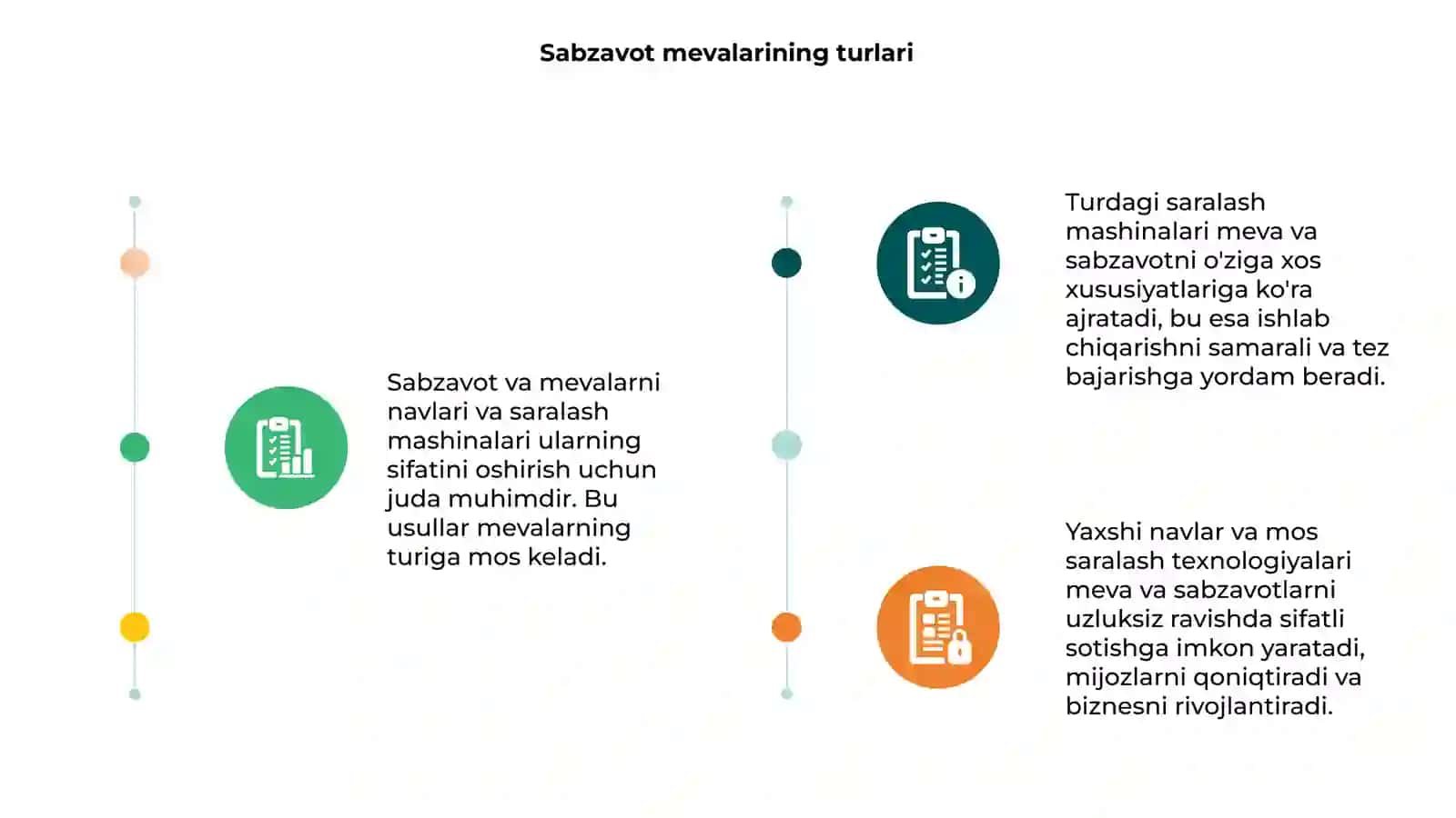 Sabzavot mevalarni navlari va saralash mashinalari 3