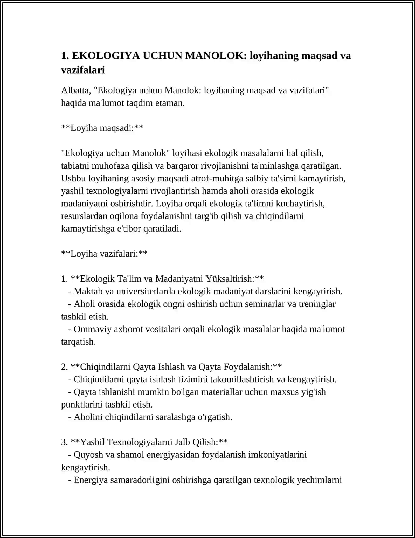 EKOLOGIYA UCHUN MANOLOK 3