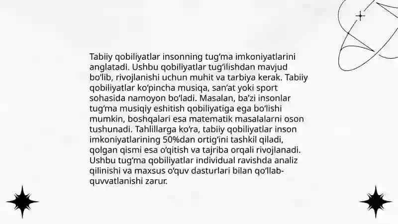 Tabiiy qobiliyatlar 3