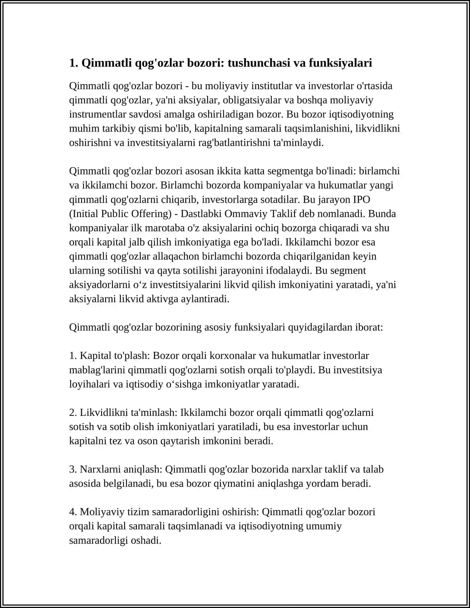 QIMMATLI QOG'OZLAR BOZORI 3
