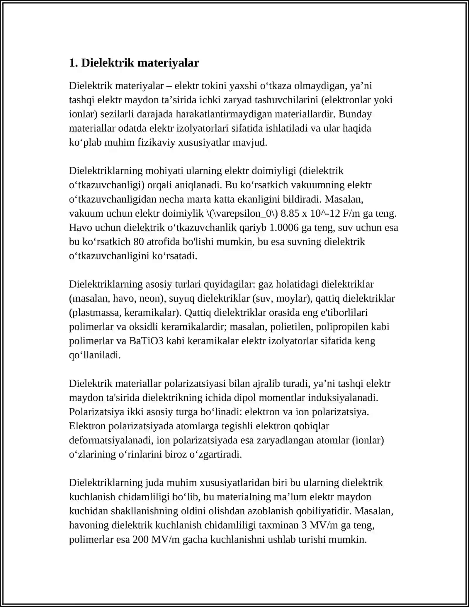 DIELEKTRIKLARNING QUTBLANISHI 3