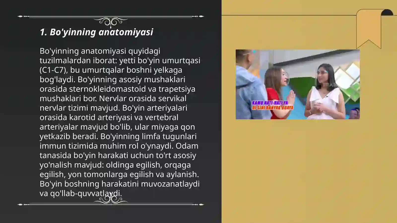 Bo'yinning o'rta yon oqmalari va kistalari. Simpatektomiya 3