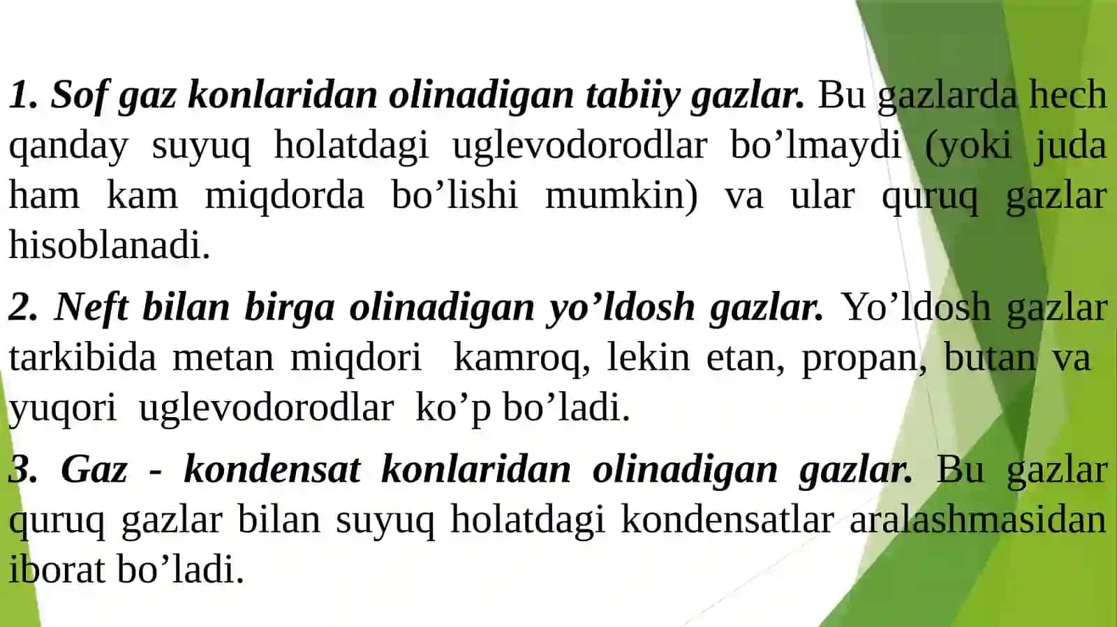 Tabiiy gazning tarkibi va uning fizik-kimyoviy xossalari 3