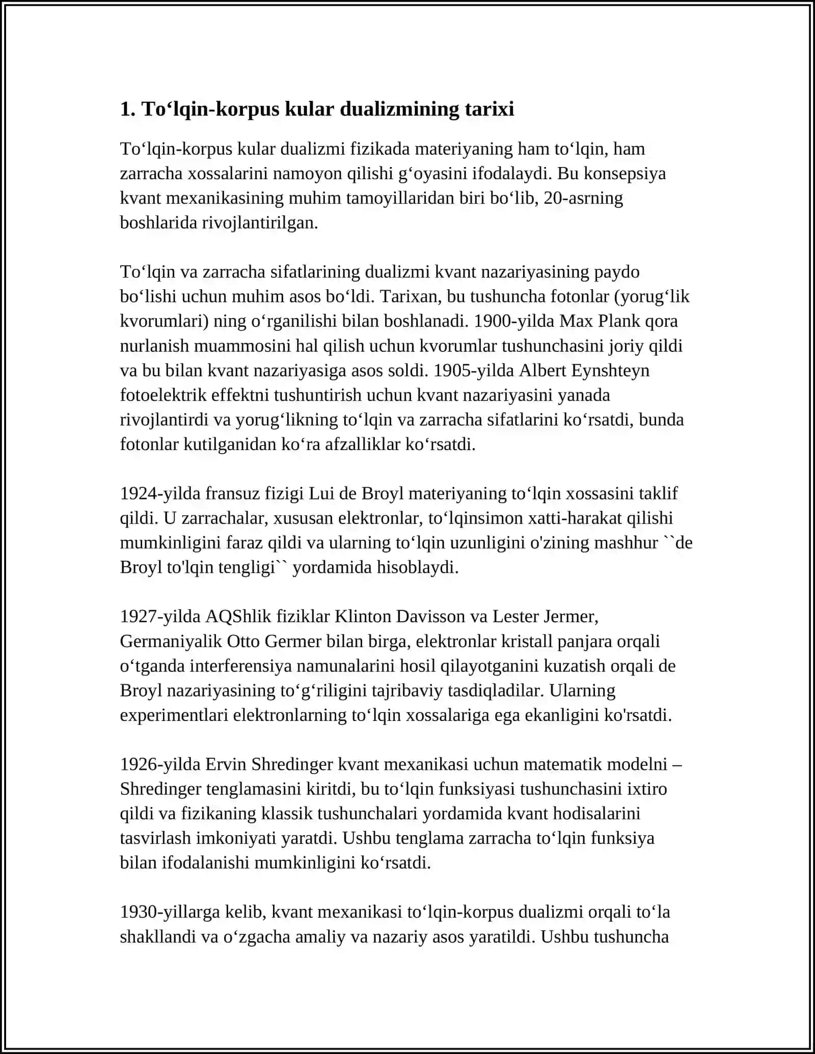 Toʻlqin-Korpuskulyar Dualizmi 3