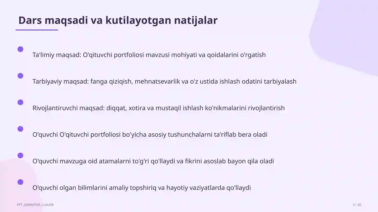 O'qituvchi portfoliosi 3