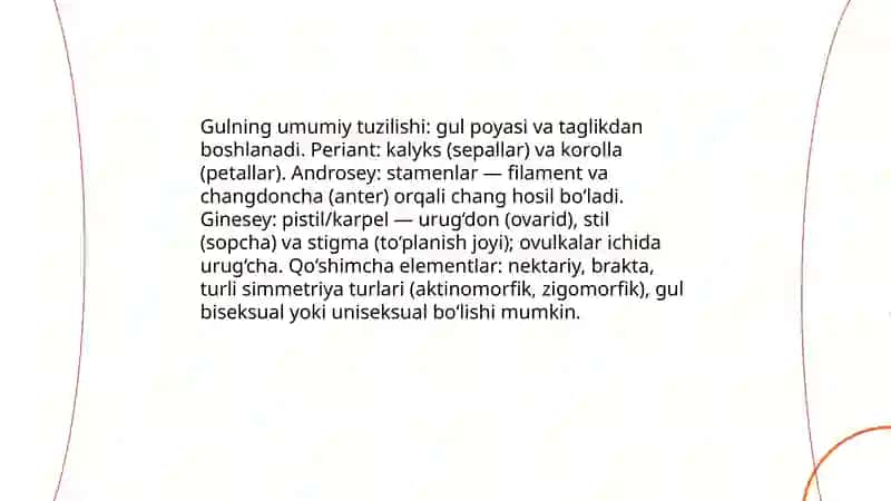 Gullarning tuzulishi va xillari 3