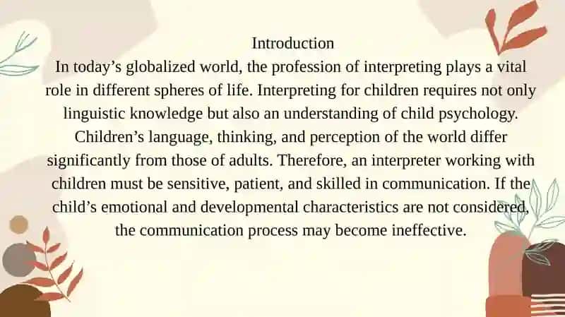Challenges in Interpreting for Children 3