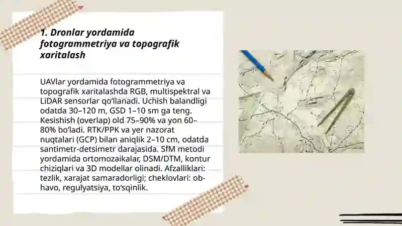 Yangi texnologiyalarga asoslangan asboblardan topografiyada foydalanish 3