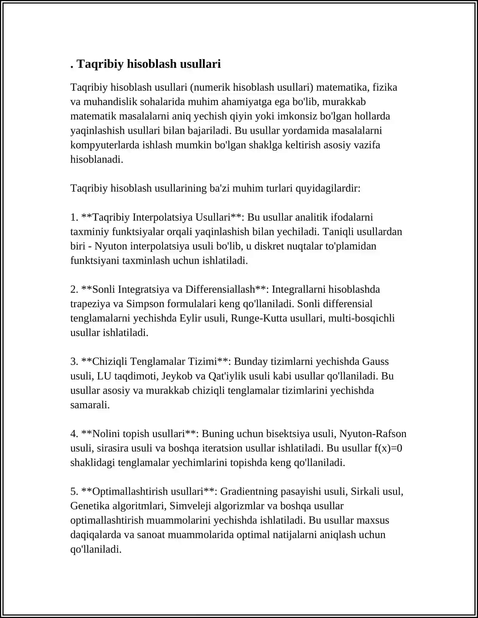 TAQRIBIY HISOBLASH USULLARI 3