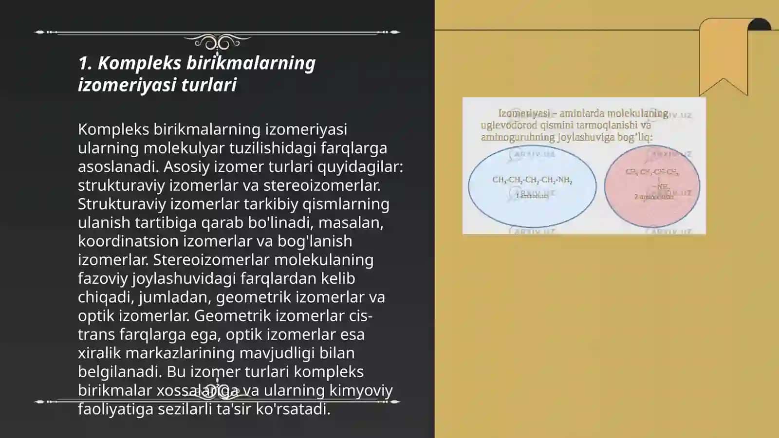 Kompleks birikmalarning izomeriyasi 3