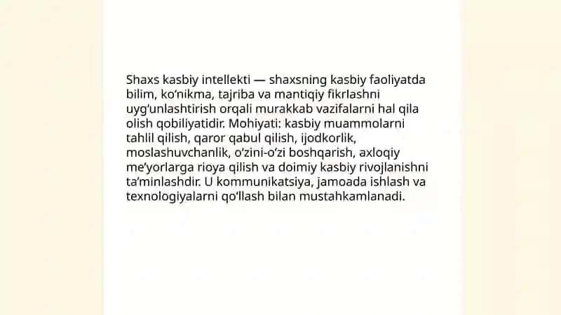 Shaxs kasbiy intellekti haqida ma’lumot 3