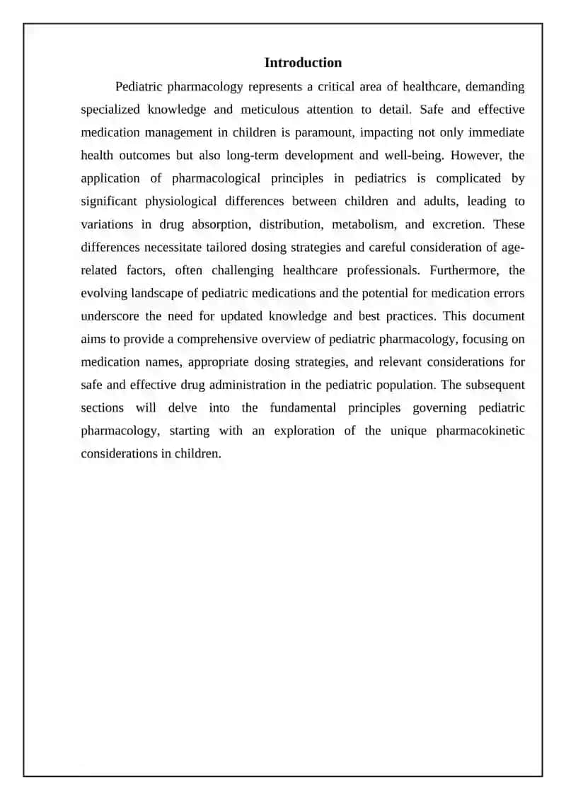 Pediatric Pharmacology: Medication Names and Dosing 3