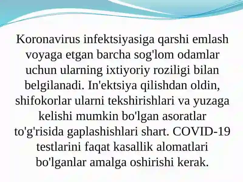 COVID-19ga qarshi emlash chora-tadbirlari 3