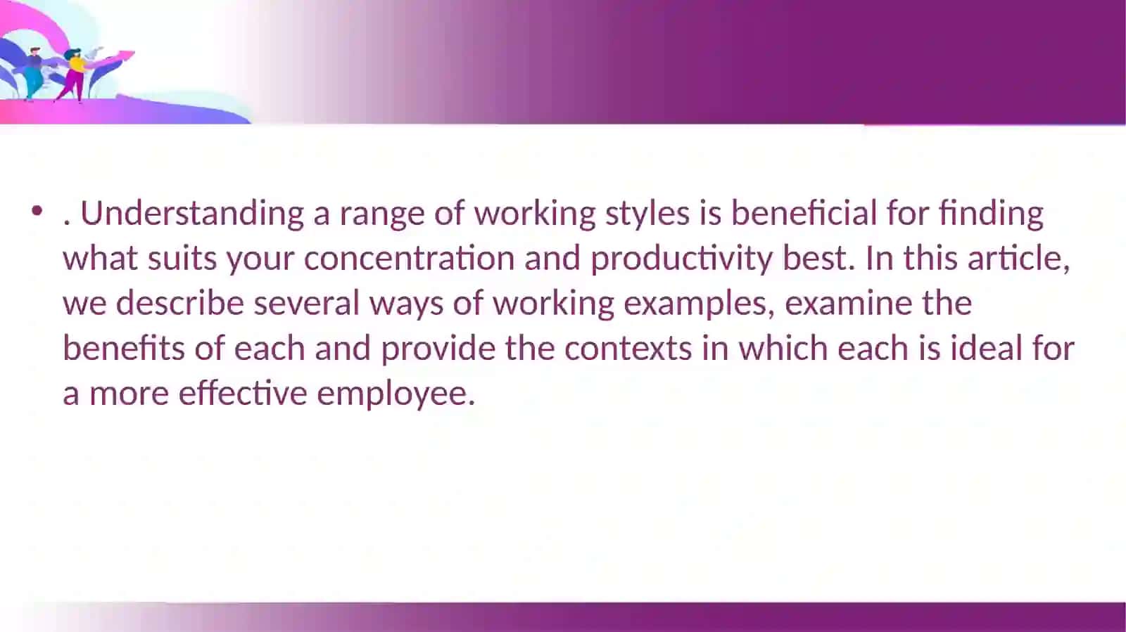 Work and job. Ways of working 3