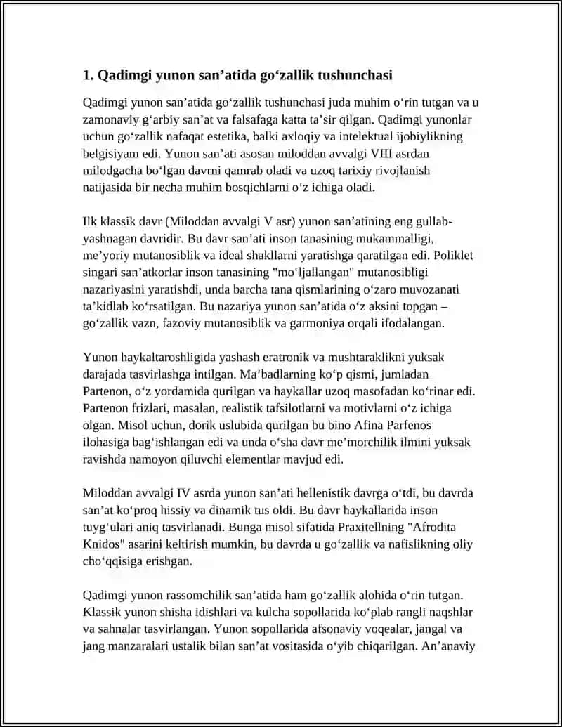 QADIMGI YUNON SANʼATIDA IDEAL GOʼZALLIK TASVIRI 3