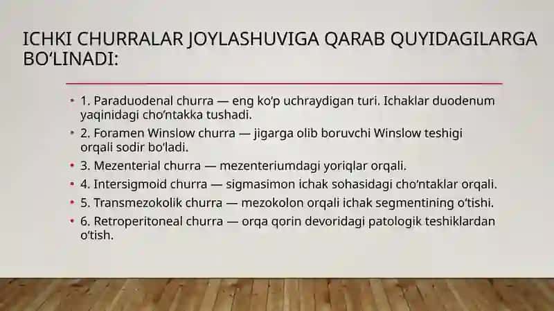 Qorin bo’shlig’ining ichki churralari 3