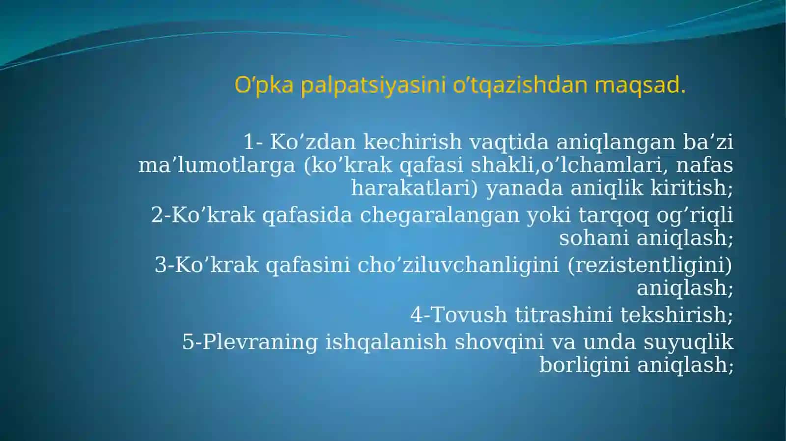 O'pka Palpatsiyasi 3