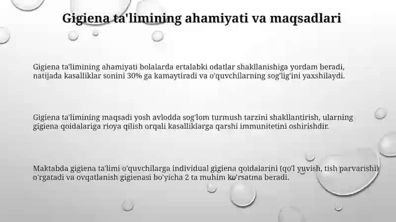 O'quvchilarni gigyenik tarbiyalash 3