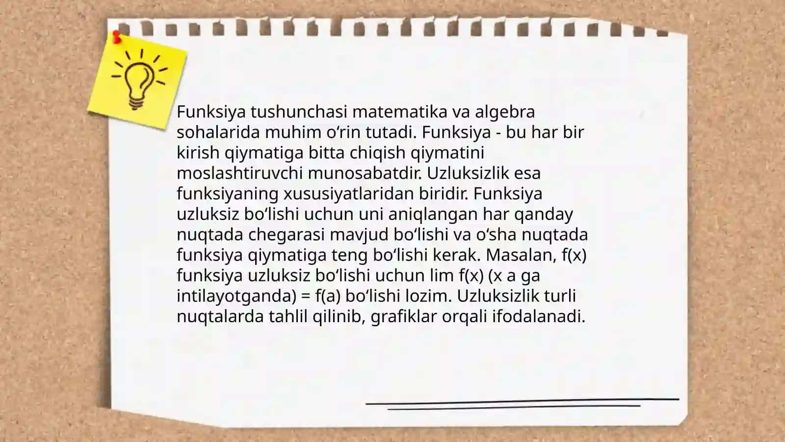 Funksiya tushunchasi va uzluksizlik 3