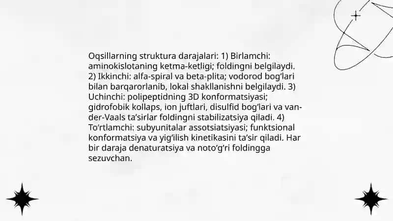 Oqsillarning denaturatsiyasi va folding 3