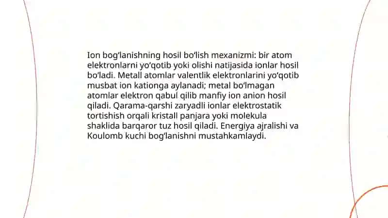 Kimyoviy bogʻlanishning hosil boʻlishi 3