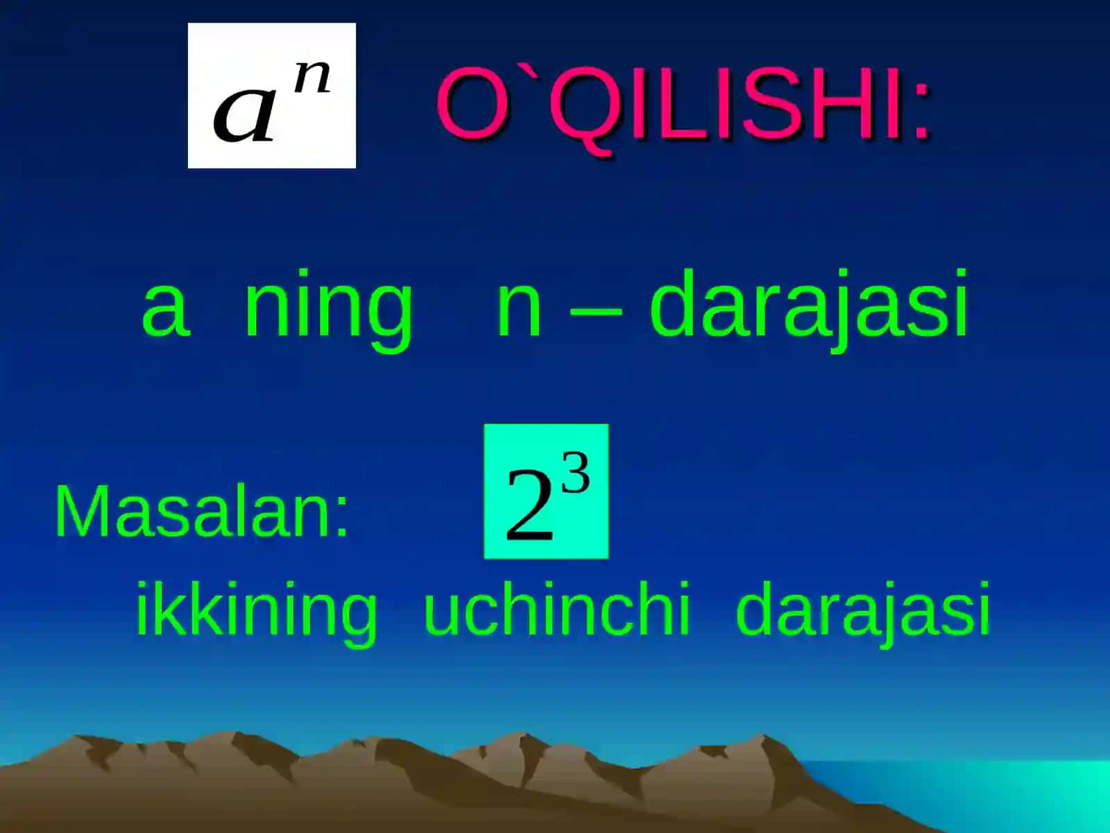 RATSIONAL KO`RSATKICHLI D A R A J A 3