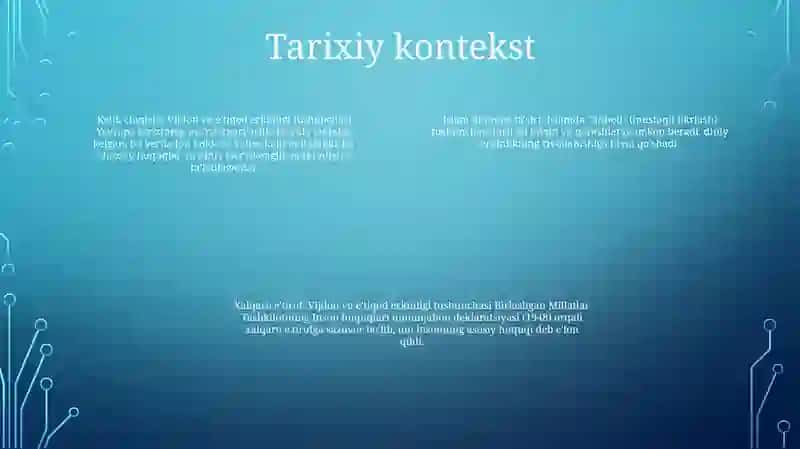 Vijdon Va E'Tiqod Erkinligining Tarifi 3