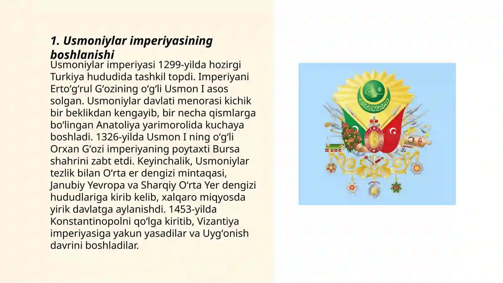 Usmoniylar imperiyasining tashkil topishi 3