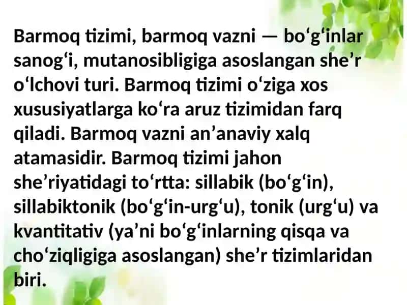 Barmoq vazni 3