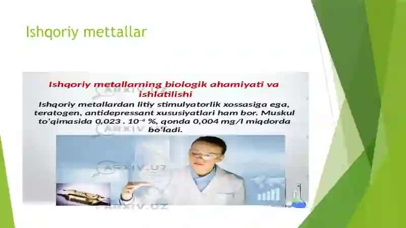 Metall ionlarining biologik roli.meditsinadagi kimyoviy elementlari 3