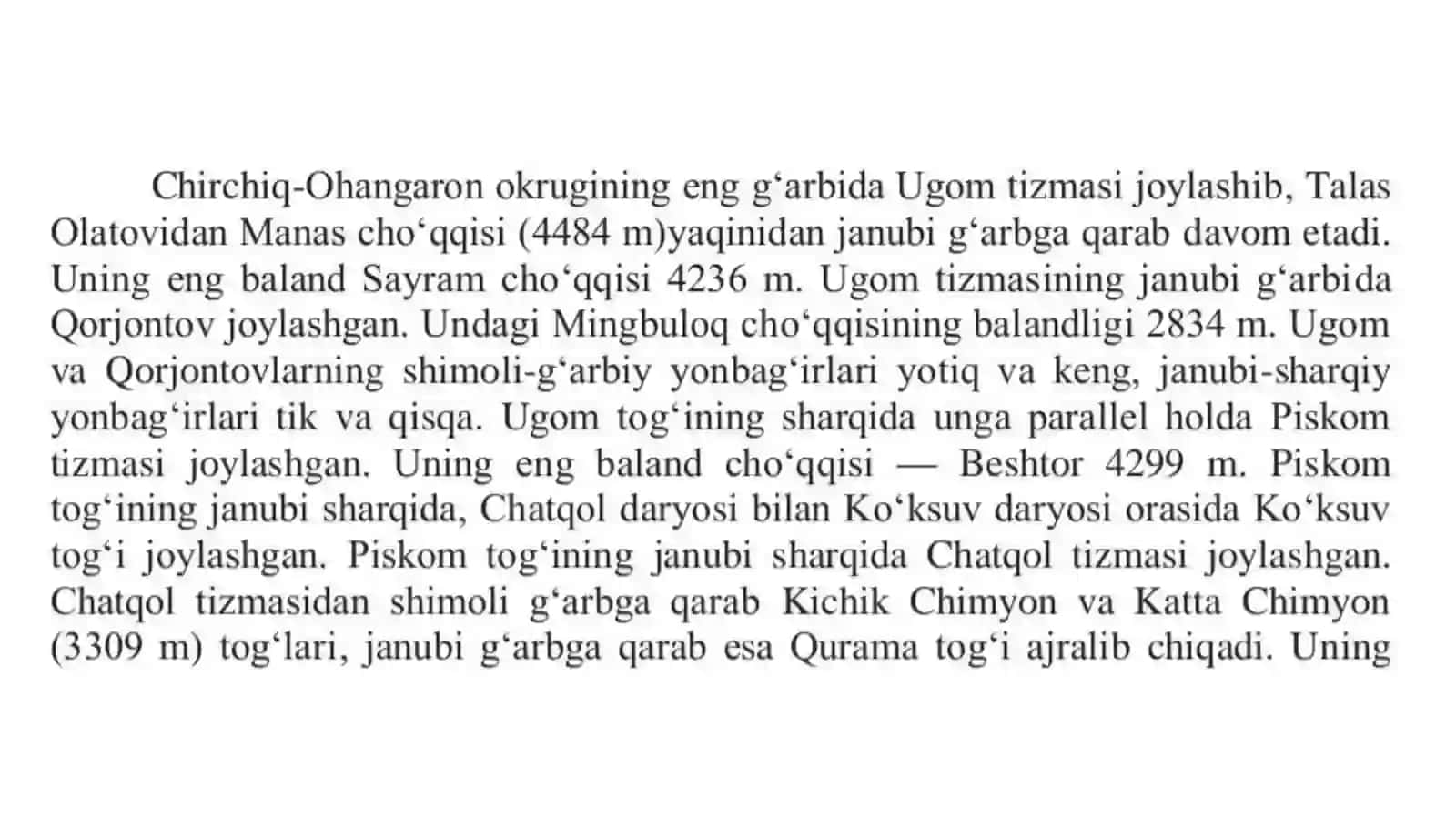 Chirchiq-Ohangaron tabiiy geografik okrugi 3