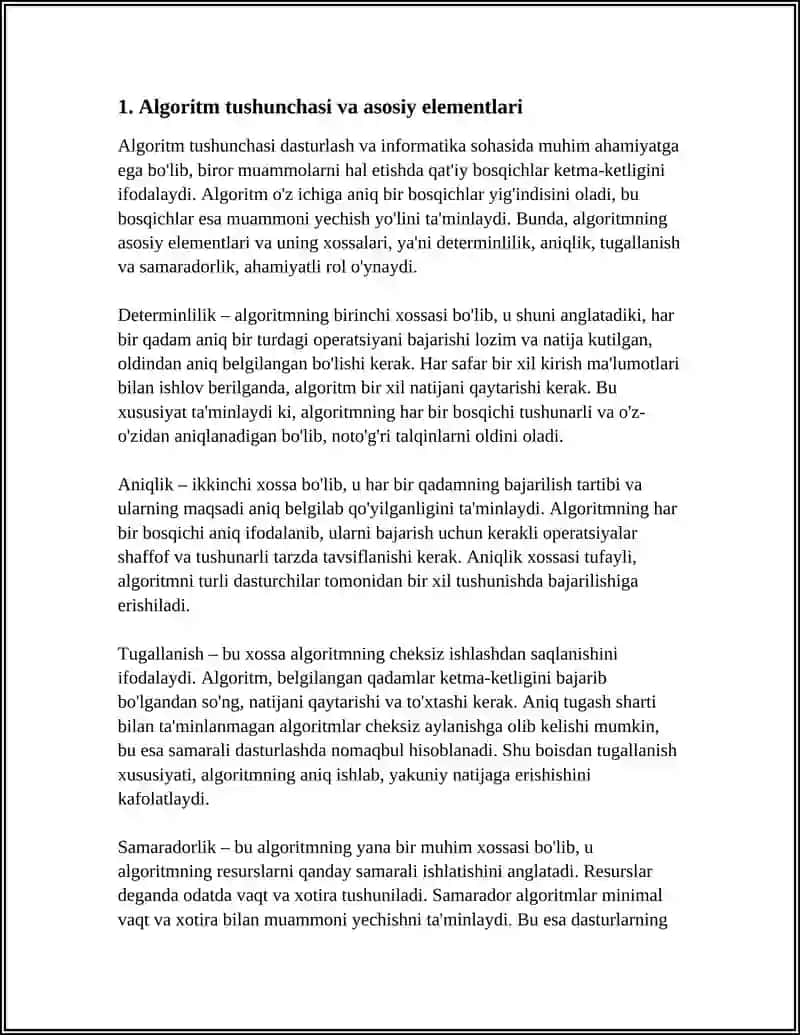 ALGORITM TUSHUNCHASI VA UNING XOSSALARI 3