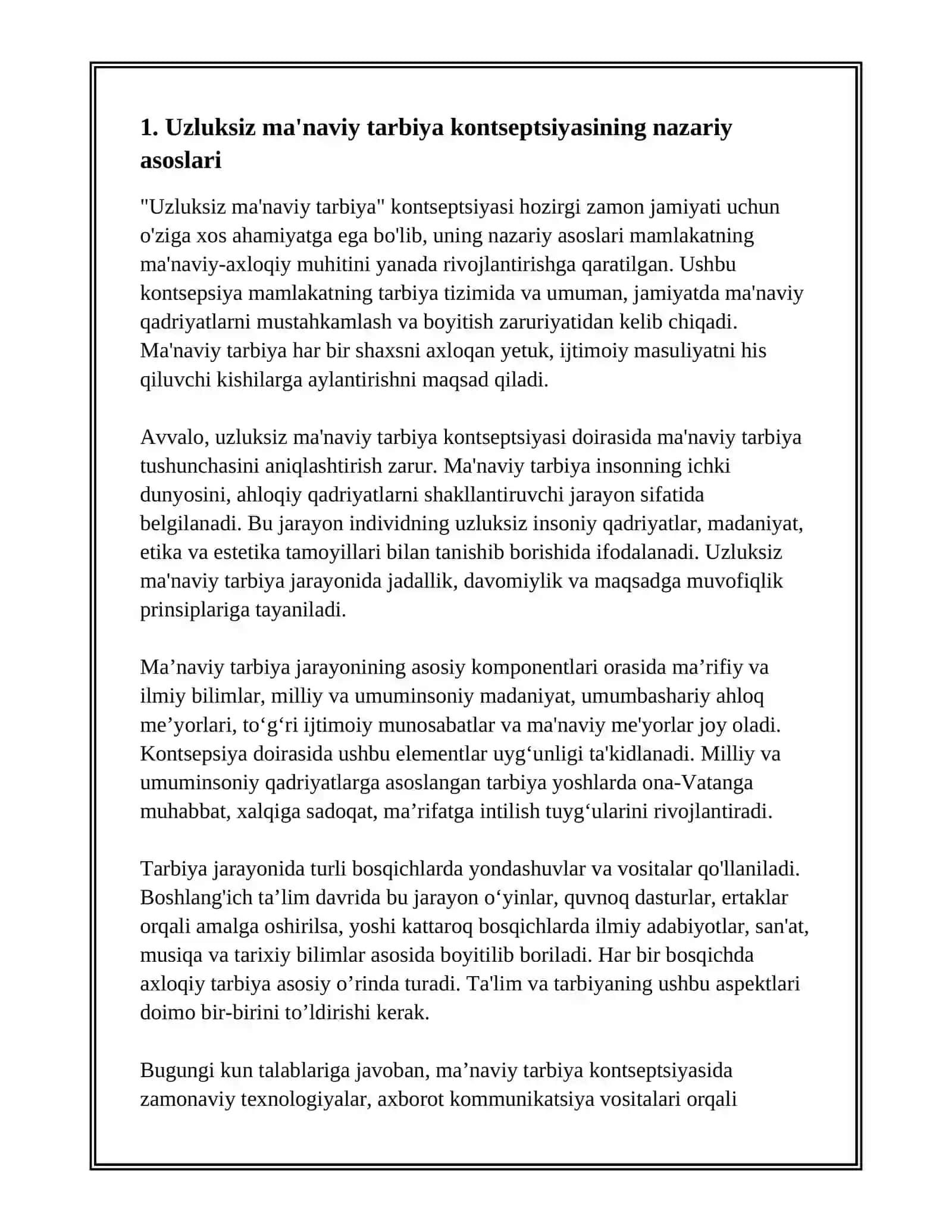 UZLUKSIZ MA'NAVIY TARBIYA KONSEPSIYASI 3
