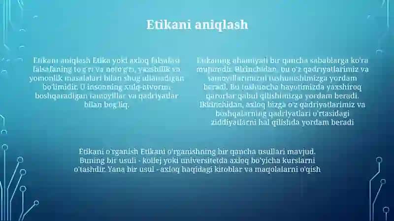 Etikaning Mohiyati Va Ahamiyatini Órganish 3