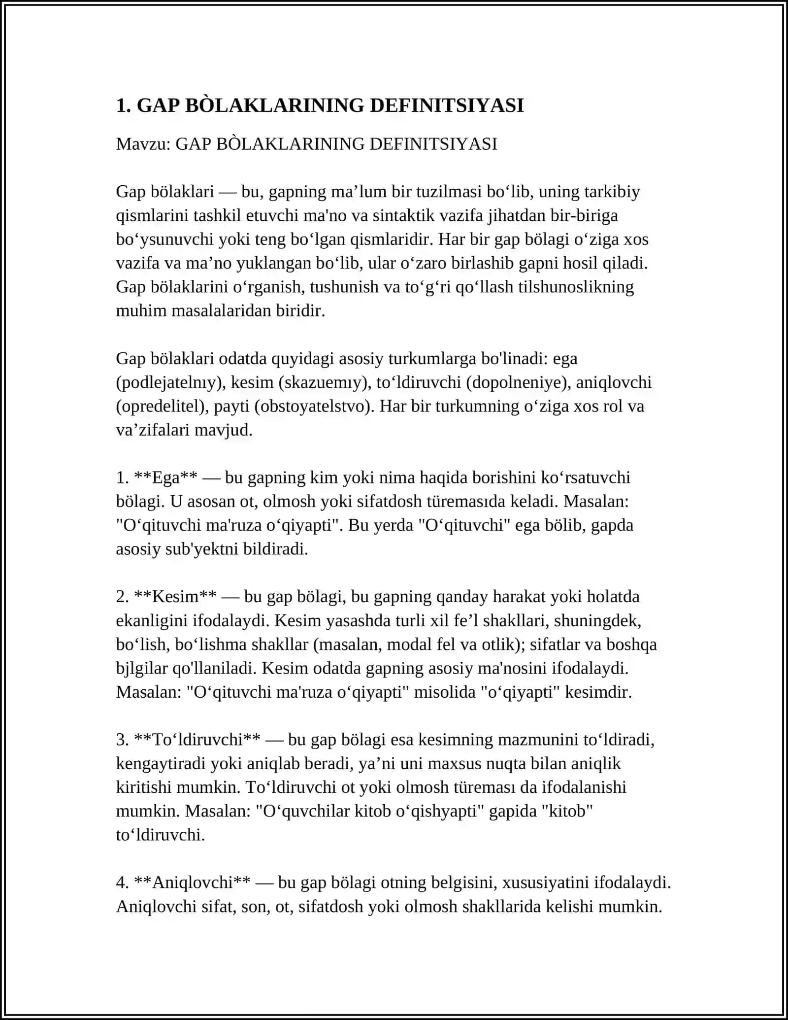 GAP BÒLAKLARI SANALMAYDIGAN BIRLIKLAR 3