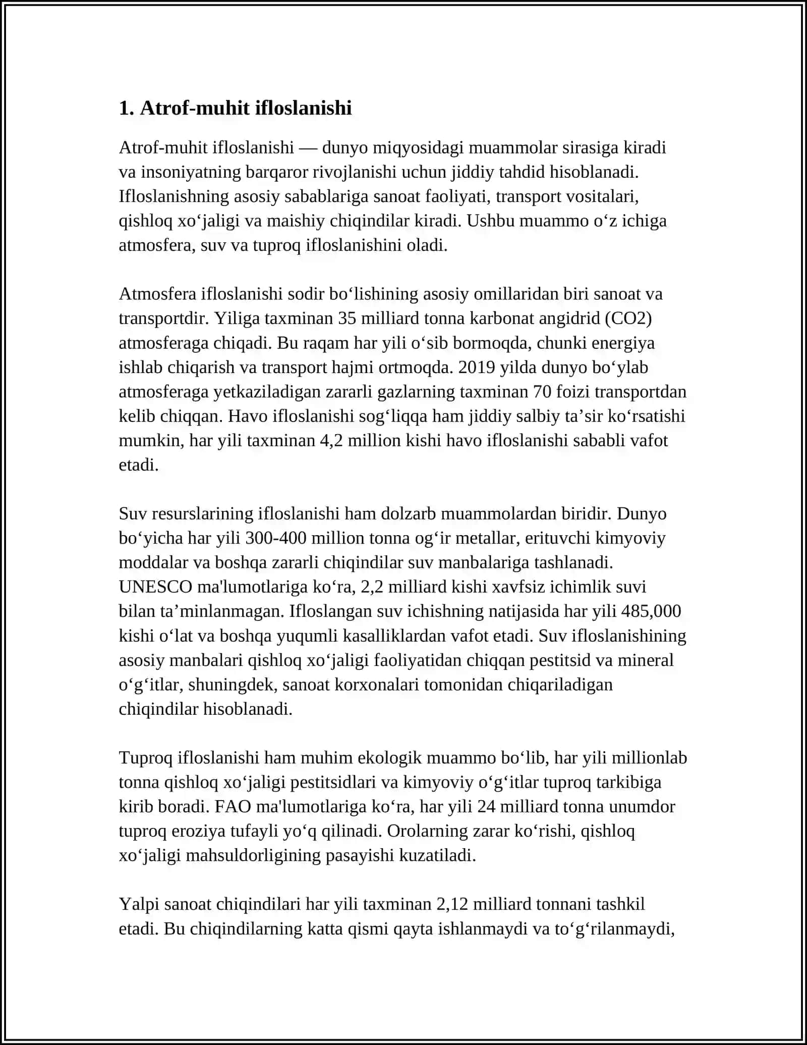 EKOLOGIK MUAMMOLAR 3