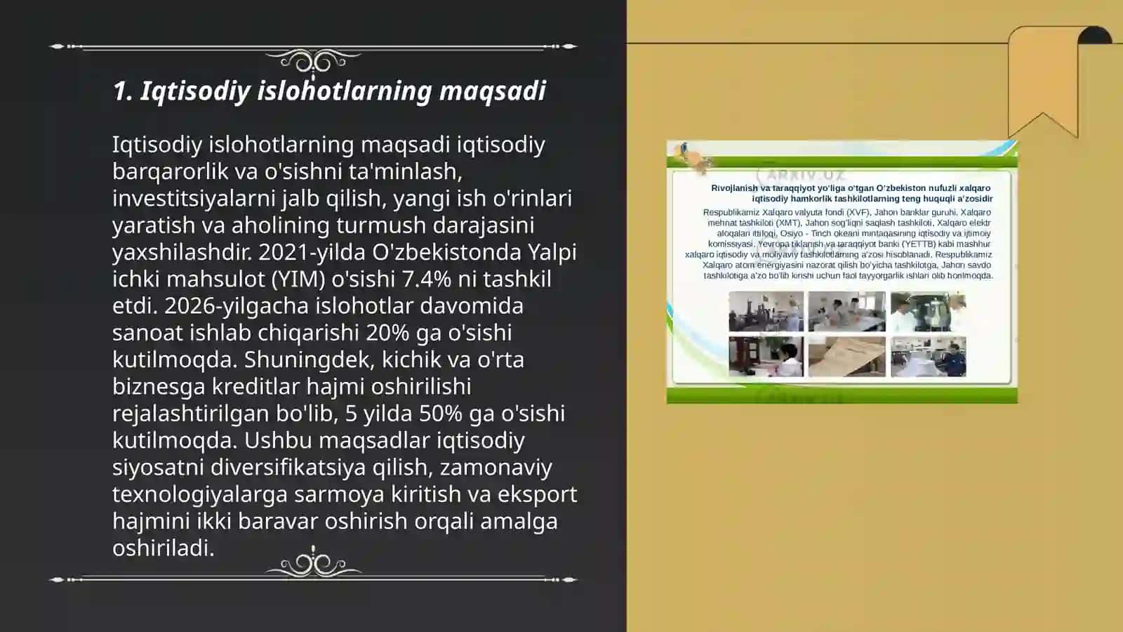 Iqtisodiy islohotlar davr talabi 3