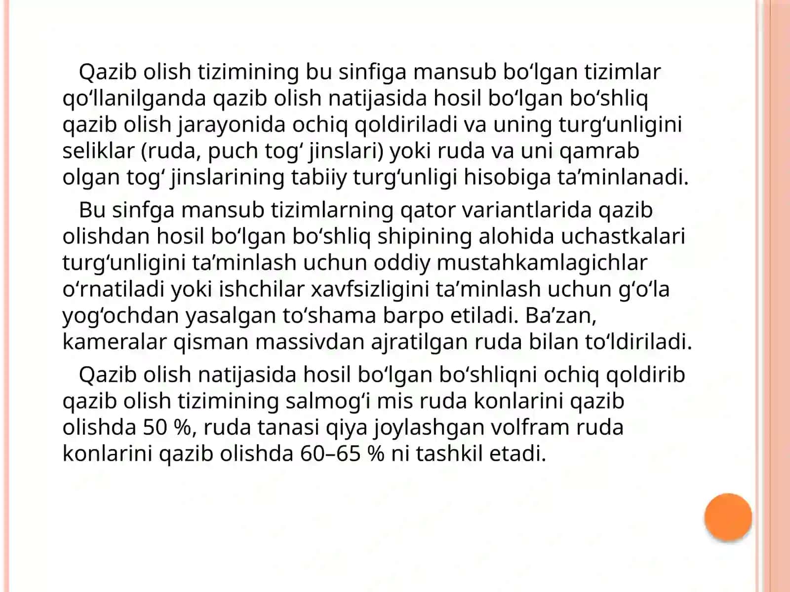 Yer osti konchilik ishlari jaraynlari 3