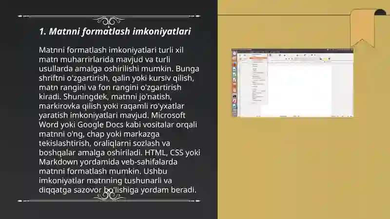 LibreOffece Writer- matn muharriri xususiyatlari 3
