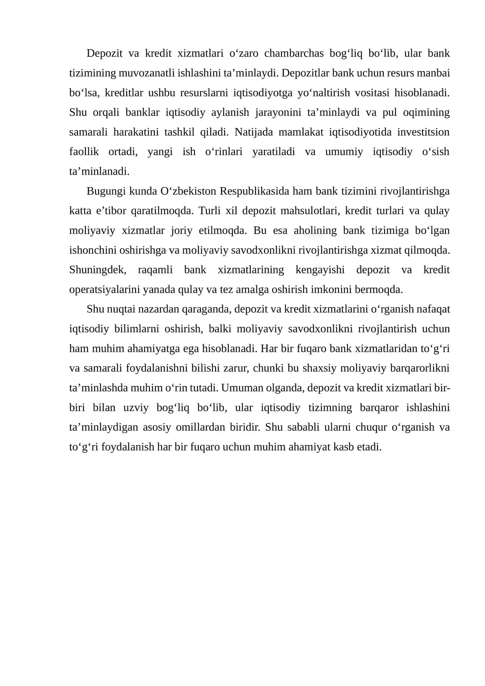 DEPOZIT VA KREDIT XIZMATLARI 3
