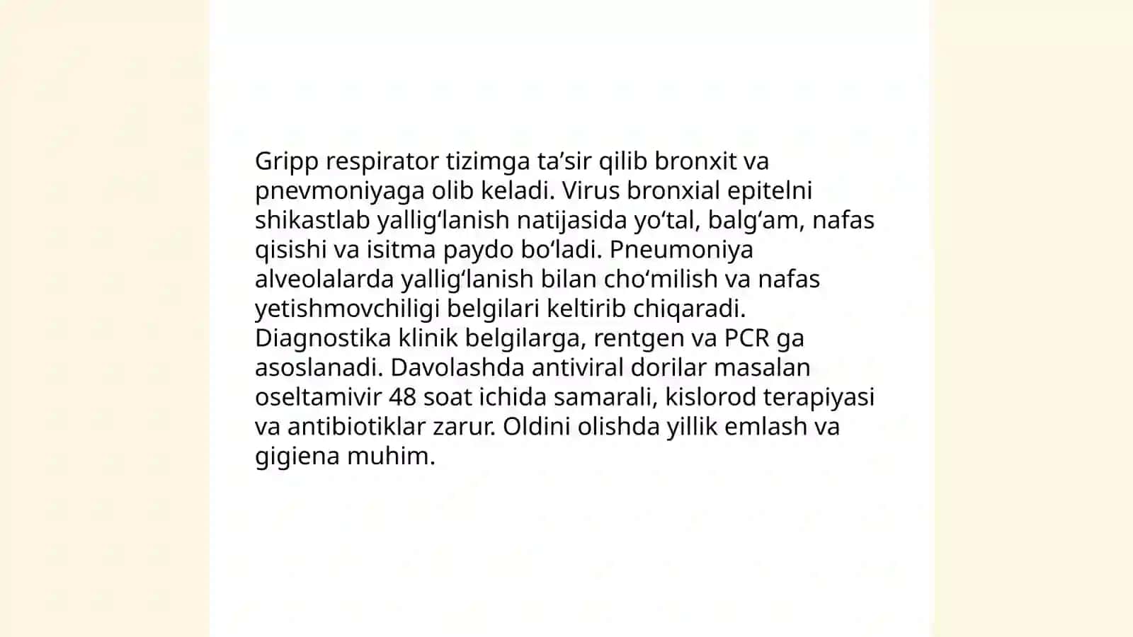 Girippning inson organizmiga taʼsiri 3