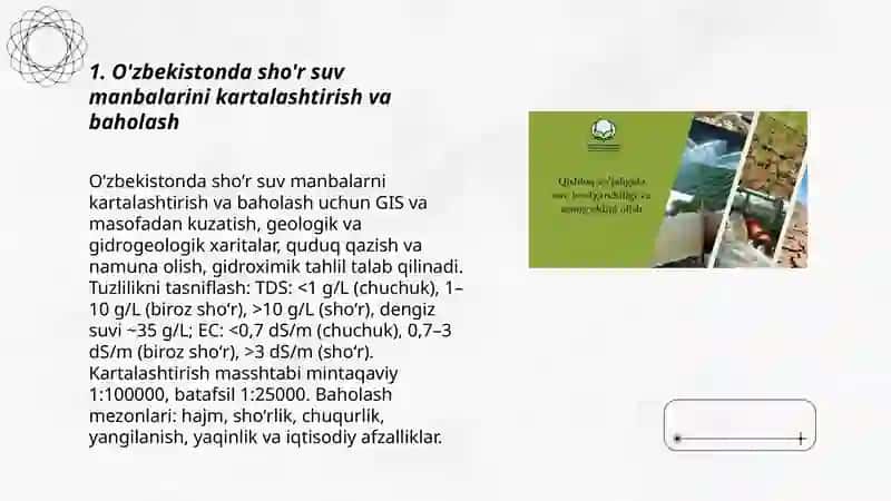 O’zbekiston sharoitda sho’r suvlarni chuchuklashtirish g’oyasini yaratish 3