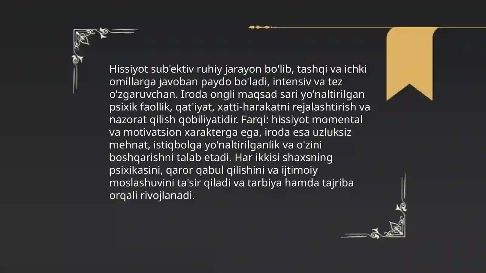 Shaxsning hissiyoti va irodaviy sifatlari 3