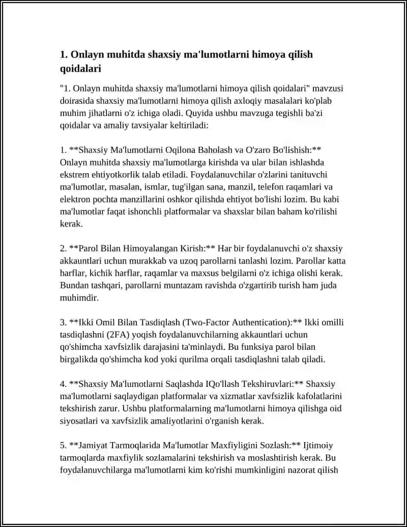 ONLAYN MUHITDA KASBIY AXLOQ QOIDALARI 3